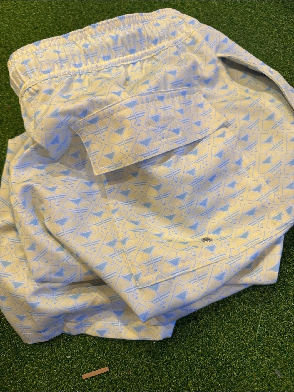 Robert Graham Kids Light Yellow & Light Blue Patterned Swim Shorts